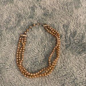Vintage Three Strand Faux Peal Choker